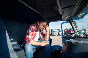 A frustrated truck driver